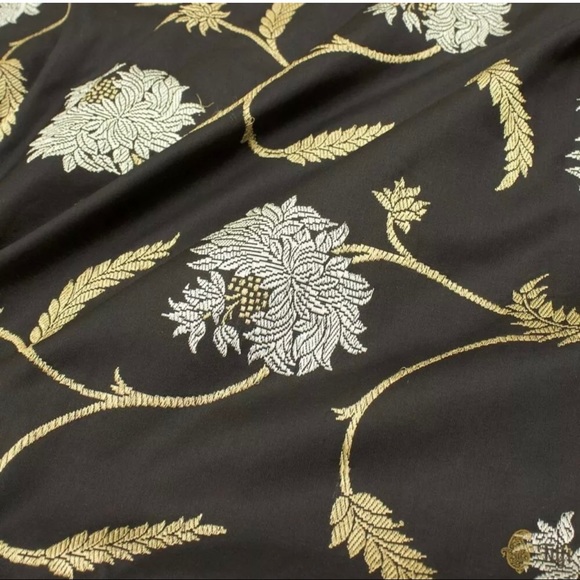 Floral Powerloom Sona Rupa Semi Silk Katan Saree With BP - Picture 3 of 6